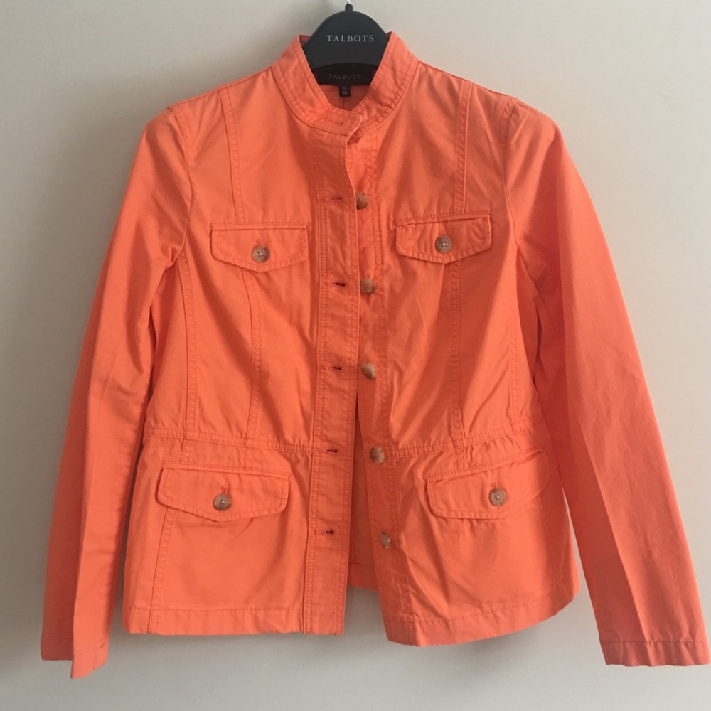 NWT Talbots Orange Twill Jacket XS